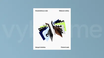 Karta s variantami webu: vícestránkový web, webová vizitka, landing page a firemní web