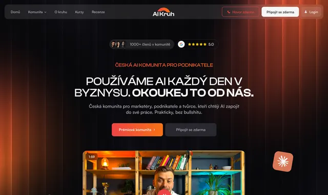 First screen: “Používáme AI každý den v byznysu”