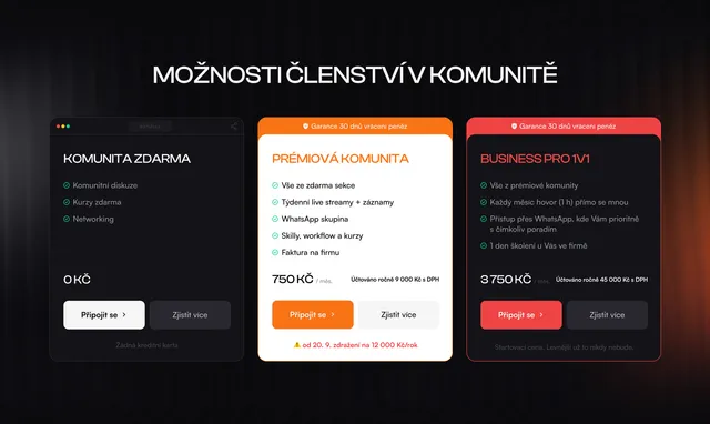 Membership plans: free, premium and business 1:1