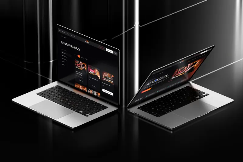 AI Kruh course pages on two laptops