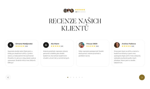 Customer reviews with a Google rating