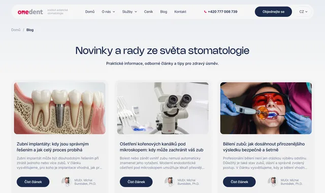 Clinic blog “Novinky a rady ze světa stomatologie”