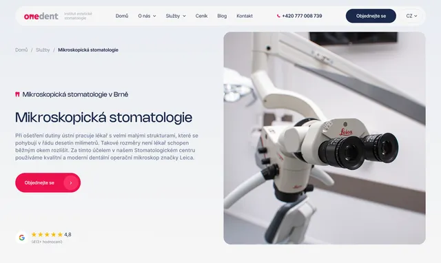 “Microscope dentistry” service page