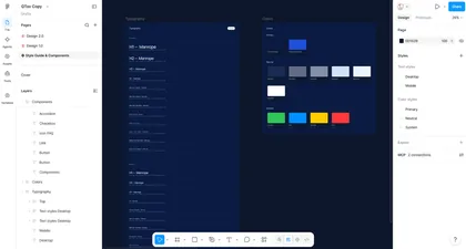 Website design system in Figma: colours and typography