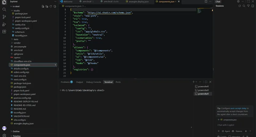 Website code in an editor — the development stage